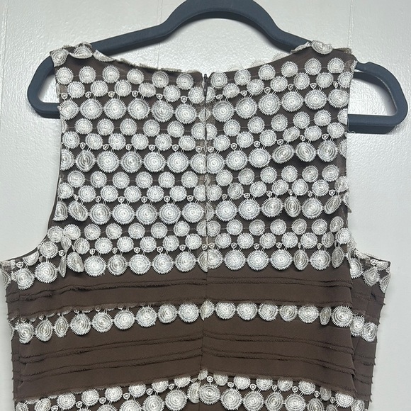 Phase Eight 12 Praline/Cream Layered Lace Occasion Shift Dress & Shrug - Picture 4 of 8